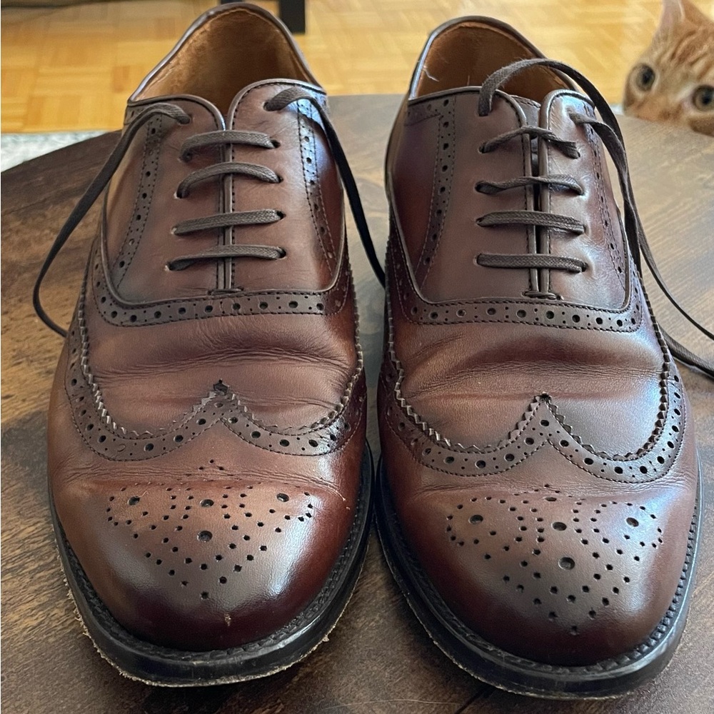 Thursday Boots Aviator wingtips. Cinammon (medium brown). Size 9.